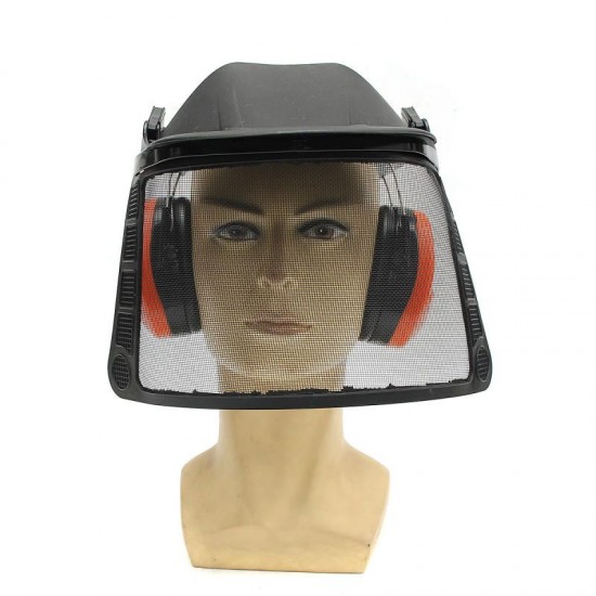 Safety Helmet Hat for Chain Saw Brush Cutter Full Face Protector Mask