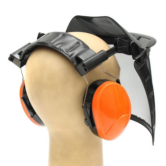 Safety Helmet Hat for Chain Saw Brush Cutter Full Face Protector Mask