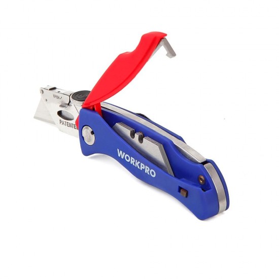 Folding Cutter Pipe Cutter Electrician Cable Cutter Security Tool Plastic Handle Cutter with 5Pcs Blades