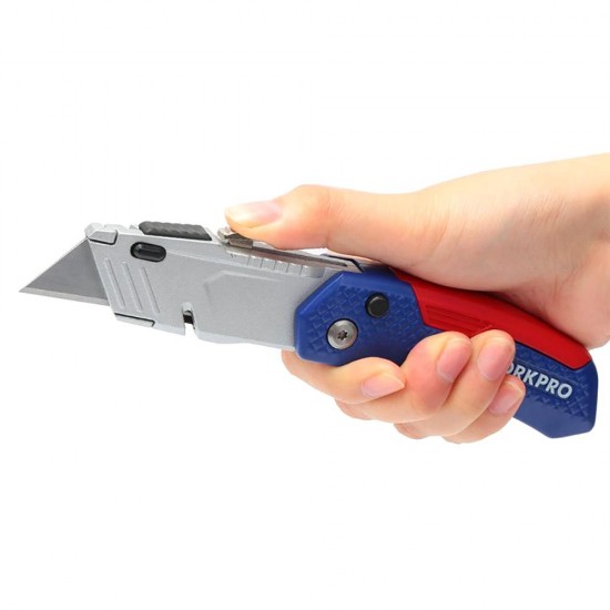 W011017N Folding Utility Kni-fe Safety Box Cutter with 13pcs Blades Included Multi Tools