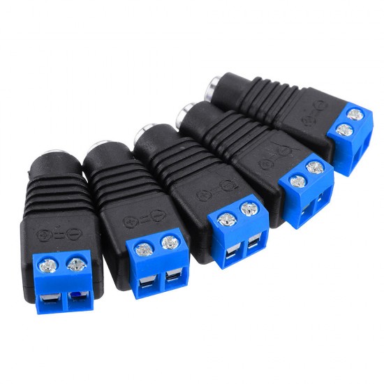 10Pcs CCTV Cameras 2.1mm x 5.5mm Female DC Power Plug Adapter Jack Adapter Connector Plug Socket CCTV Security Camera Surveillance LED