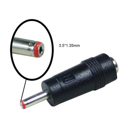 DC Jack Power Supply Connector 5.5x2.1mm Female to 3.5x1.35mm Male Adapter