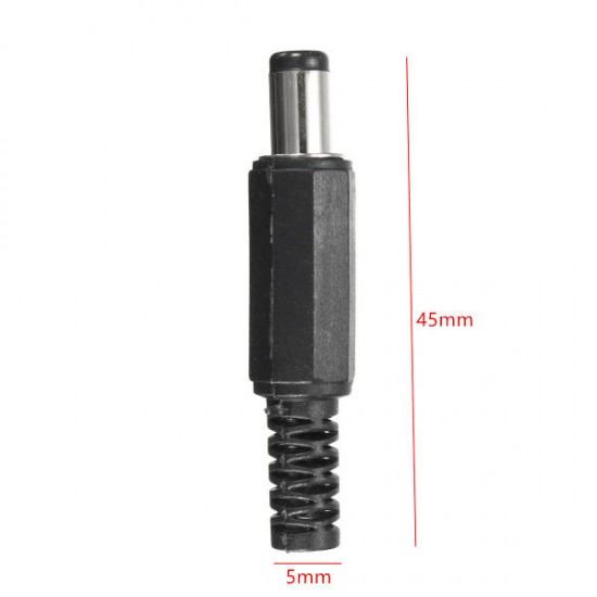 JP02 10Pcs 5.5x2.1mm DC Power Male Solder Barrel Tip Plug Jack Connector