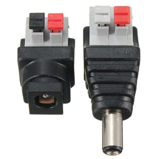 DC Power Male Female 5.5*2.1mm Connector Adapter Plug Cable Pressed for LED Strips 12V