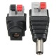 Male & Female Connectors DC 5.5*2.1mm Power Adapter Plug Cable for LED Strips 12V