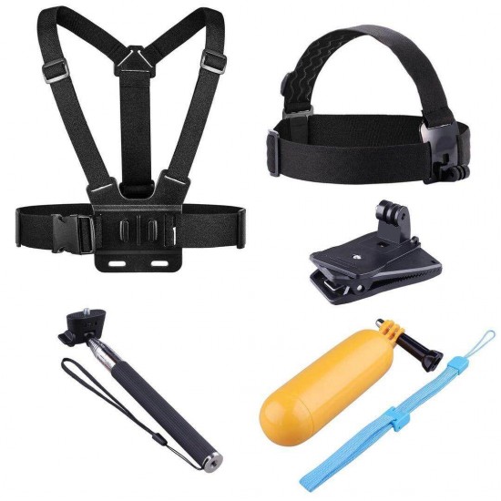 6 in 1 Head Strap Camera Mount Chest Strap Selfie Buoyancy for GoPro HERO SJcam