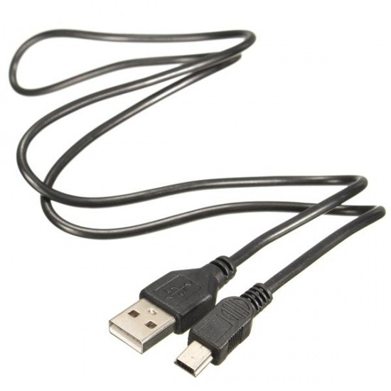 USB 2.0 Mâle Mini 5 Broches B Câble de Recharge Cordon 75cm pour DVR GPS Caméra PC MP3