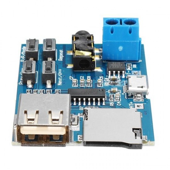 5Pcs MP3 Lossless Decoder Board With Power Amplifier Module TF Card Decoding Player