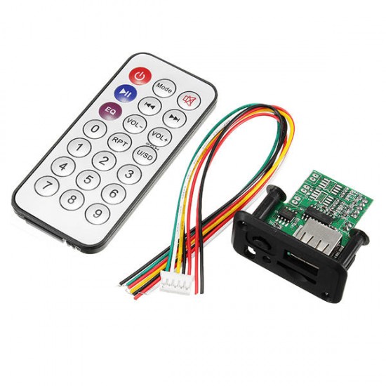 5pcs DC 5V 12V 3W+3W Dual Channel Mini MP3 Decoder Board Decoding Module Support MP3 WAV U Disk TF Card USB Power Memory Amplifier Speaker Audio Board With Remote Control