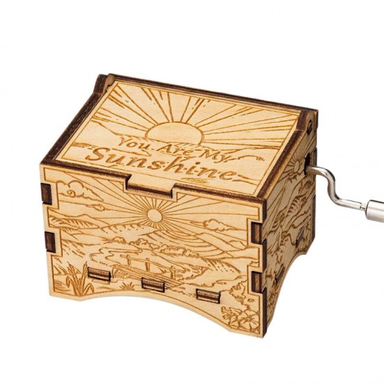 ?YOU ARE MY ? Hand Cranked Operated Wood Music Wooden Box Kids Gift