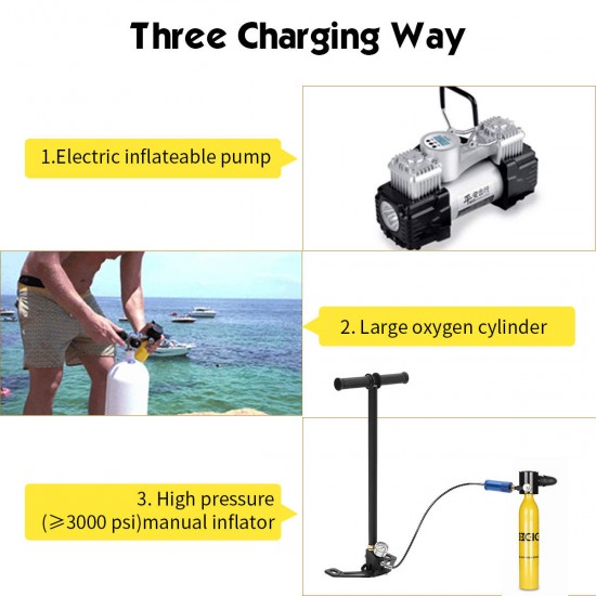0.5L SCUBA Mini Oxygen Cylinder Air Tank Diving Reserve Air Tank Hand Pump 0.5L SCUBA Mini Oxygen Cylinder Air Tank Diving Reserve Air Tank Hand Pump