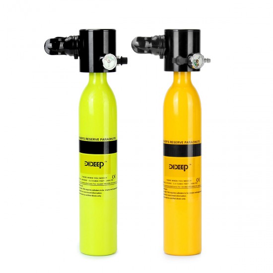 0.5L Scuba Oxygen Tank Portable Diving Reserve Air Tank Set Hand Pump Oxygen Cylinder Mini Operated Pump with Pump and Respirator Bag