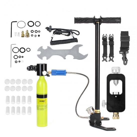 0.5L Scuba Oxygen Tank Portable Diving Reserve Air Tank Set Hand Pump Oxygen Cylinder Mini Operated Pump with Pump and Respirator Bag 0.5L Scuba Oxygen Tank Portable Diving Reserve Air Tank Set Hand Pump Oxygen Cylinder Mini Operated Pump with Pump and Respirator Bag