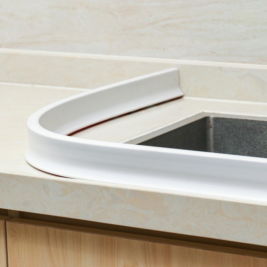 0.5m-1.5m Flexible Bathroom Kitchen Water Stopper Retaining Strip Shower Barrier Sealing