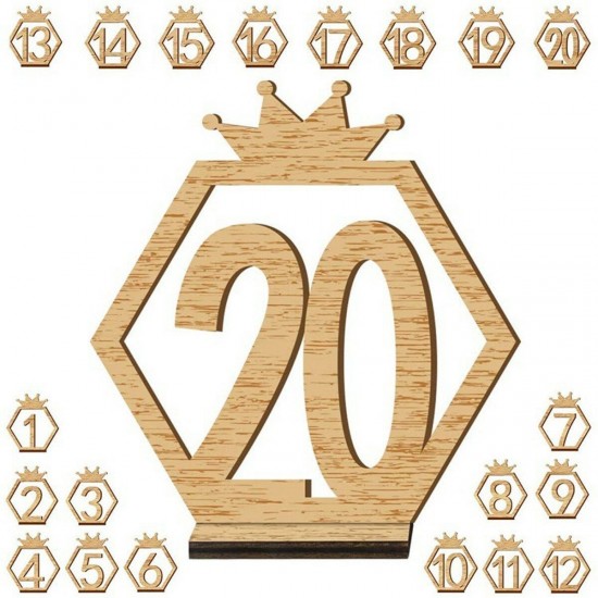 1-20 Signs Wooden Table Numbers With Base Holder Birthday Wedding Party Decor 1-20 Signs Wooden Table Numbers With Base Holder Birthday Wedding Party Decor
