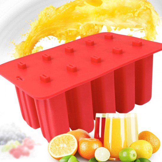 10 Freezer Ice P-op Lolly Maker Tray Cream Popsicle Yogurt Mold Maker Mould