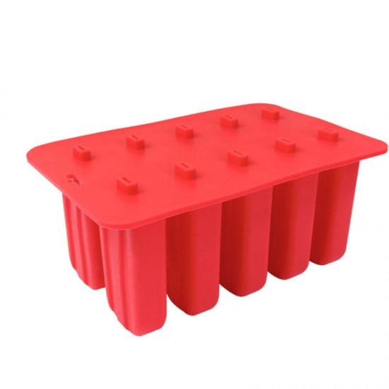 10 Freezer Ice P-op Lolly Maker Tray Cream Popsicle Yogurt Mold Maker Mould