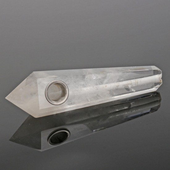 100% Natural Clear Quartz Crystal Wand Fluorite Pipe with Carb Hole 100% Natural Clear Quartz Crystal Wand Fluorite Pipe with Carb Hole