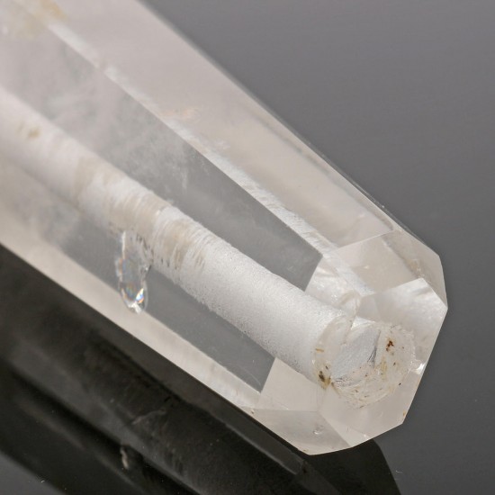 100% Natural Clear Quartz Crystal Wand Fluorite Pipe with Carb Hole