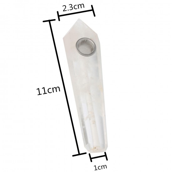 100% Natural Clear Quartz Crystal Wand Fluorite Pipe with Carb Hole 100% Natural Clear Quartz Crystal Wand Fluorite Pipe with Carb Hole