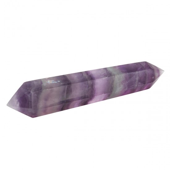 100% Natural Purple Fluorite Crystal Quartz Point Double Terminated Wand Healing Stone