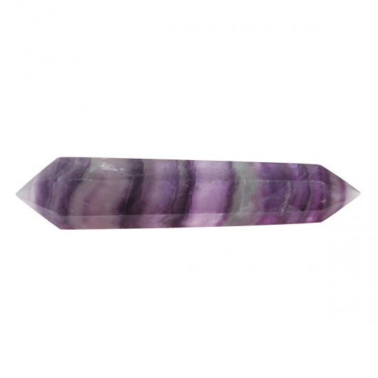 100% Natural Purple Fluorite Crystal Quartz Point Double Terminated Wand Healing Stone