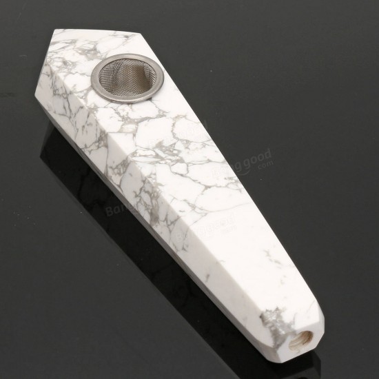 100% Natural White Turquoise Quartz Crystal Wand Pipe Healing with Carb Hole 100% Natural White Turquoise Quartz Crystal Wand Pipe Healing with Carb Hole