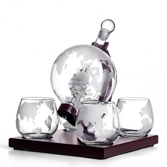 1000ML World Globe Decanter Glass Crystal Spirits Bottle 1000ML World Globe Decanter Glass Crystal Spirits Bottle