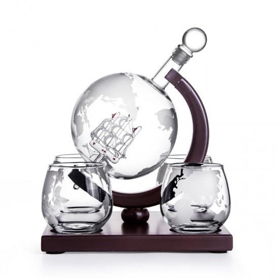 1000ML World Globe Decanter Glass Crystal Spirits Bottle 1000ML World Globe Decanter Glass Crystal Spirits Bottle