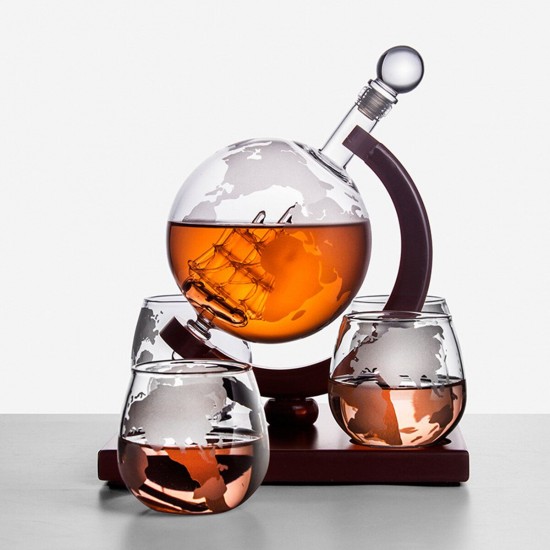 1000ML World Globe Decanter Glass Crystal Spirits Bottle 1000ML World Globe Decanter Glass Crystal Spirits Bottle