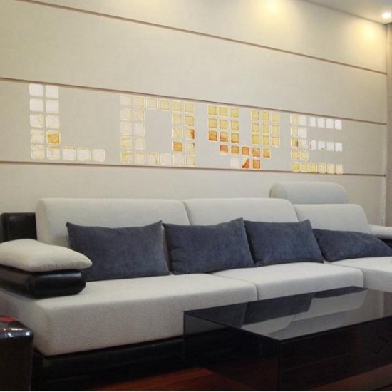 100Pcs Acrylic Art Modern 3D Mosaic Mirror DIY Wall Surface Sticker Art Decal Home Room Decor 100Pcs Acrylic Art Modern 3D Mosaic Mirror DIY Wall Surface Sticker Art Decal Home Room Decor