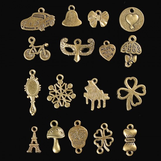 100Pcs Antique Bronze Pendant Decorations Multi-Styling Metal Animal Plant Ornaments