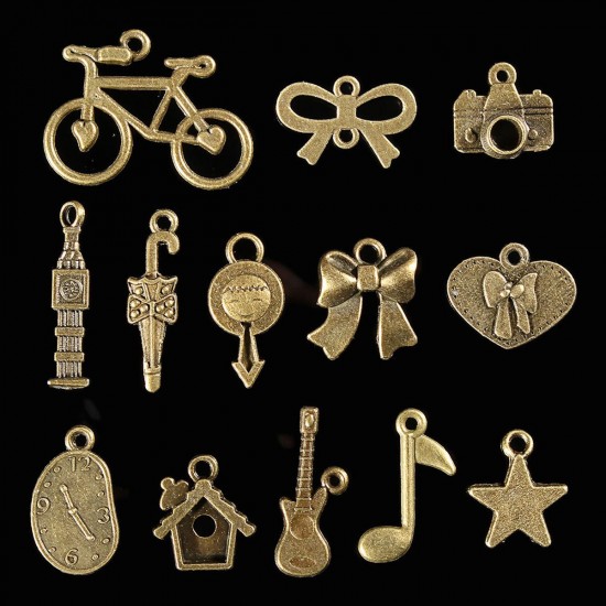 100Pcs Antique Bronze Pendant Decorations Multi-Styling Metal Animal Plant Ornaments