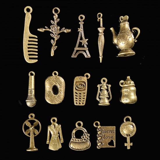 100Pcs Antique Bronze Pendant Decorations Multi-Styling Metal Animal Plant Ornaments 100Pcs Antique Bronze Pendant Decorations Multi-Styling Metal Animal Plant Ornaments