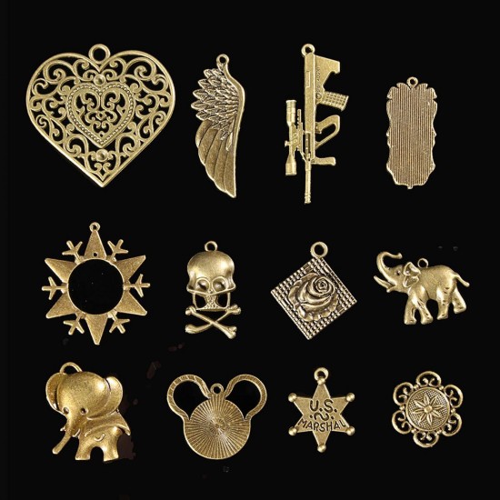 100Pcs Antique Bronze Pendant Decorations Multi-Styling Metal Animal Plant Ornaments 100Pcs Antique Bronze Pendant Decorations Multi-Styling Metal Animal Plant Ornaments
