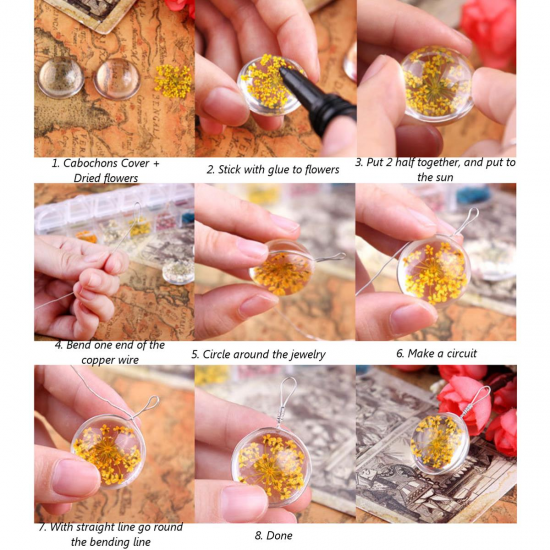 100Pcs Round Clear Glass Dome Cabochon Cameo Flat Back Crystal Magnify Base Cover DIY 100Pcs Round Clear Glass Dome Cabochon Cameo Flat Back Crystal Magnify Base Cover DIY