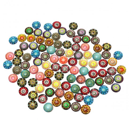 100Pcs/Set 12MM Round Mixed Supplies Crafted Handcrafted Tiles For Jewelry Making Decorations