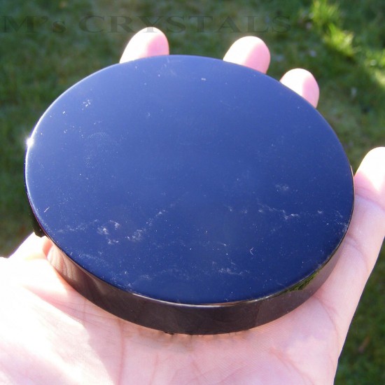 100mm Black Obsidian Scrying Mirror Crystal Crystals Seconds Gemstone Mineral