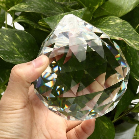 100mm Chandelier Clear Glass Crystal Round Faceted Ball Lamp Prism Drop Pendants Decorations
