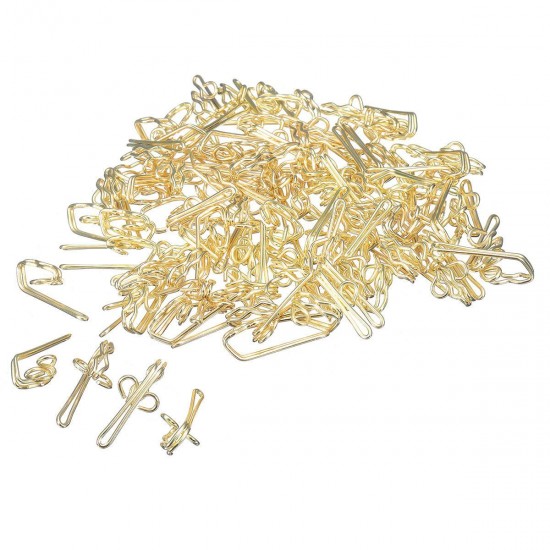 100pcs Gold/Silver Curtain Hooks Metal 28mm for Pencil Pleat Tapes Curtains Hook