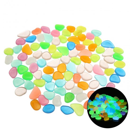 100pcs Luminous Stones Pebble Gardening Aquarium Landscaping Pebble Villa Decorations