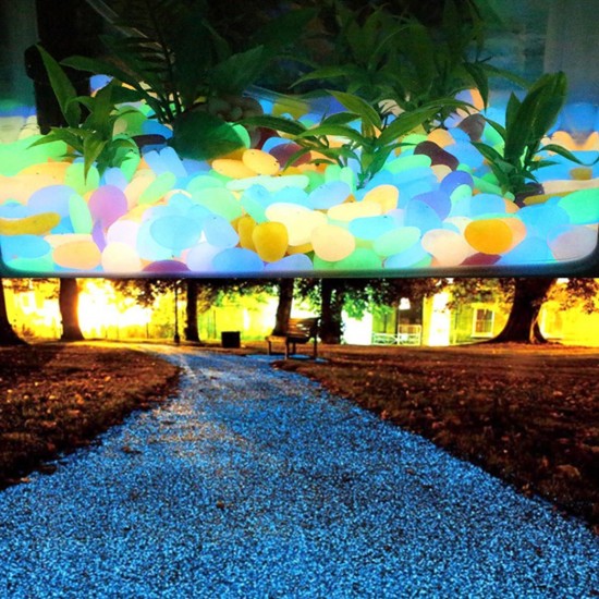 100pcs Luminous Stones Pebble Gardening Aquarium Landscaping Pebble Villa Decorations