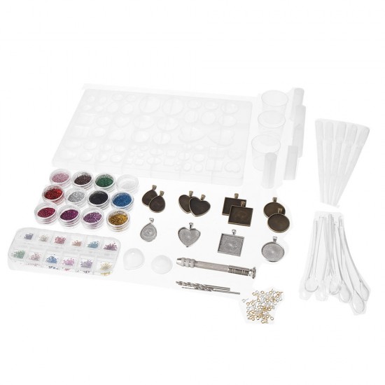 107Pcs/Set Pendant Trays Set DIY Jewelry Bezel Making Crystal Bracelet Pendant Silicone Resin Mould Jewelry Casting Molds Kit Vintage Base 107Pcs/Set Pendant Trays Set DIY Jewelry Bezel Making Crystal Bracelet Pendant Silicone Resin Mould Jewelry Casting Molds Kit Vintage Base