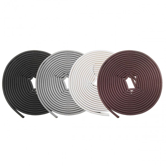 10M Self-adhesive D-Type Seal Strip Soundproof Doors Windows Weather Foam Adhesive Tape Decorations