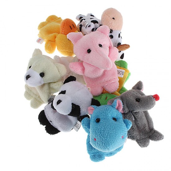 10PCS Cute Cartoon Biological Animal Finger Puppet Plush Toys Child Baby Favor Dolls Finger Puppets 10PCS Cute Cartoon Biological Animal Finger Puppet Plush Toys Child Baby Favor Dolls Finger Puppets