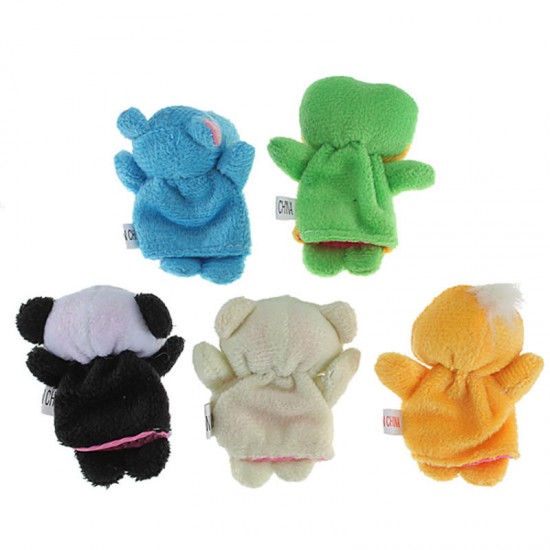 10PCS Cute Cartoon Biological Animal Finger Puppet Plush Toys Child Baby Favor Dolls Finger Puppets