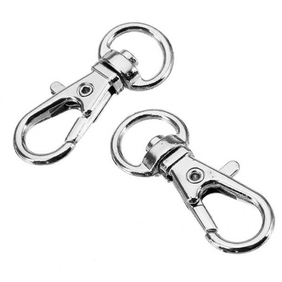 10Pcs 32mm Silver Zinc Alloy Swivel Lobster Claw Clasp with 8.5mm Round Ring