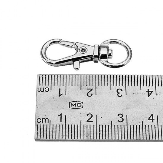 10Pcs 32mm Silver Zinc Alloy Swivel Lobster Claw Clasp with 8.5mm Round Ring