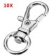 10Pcs 32mm Silver Zinc Alloy Swivel Lobster Claw Clasp with 8.5mm Round Ring 10Pcs 32mm Silver Zinc Alloy Swivel Lobster Claw Clasp with 8.5mm Round Ring