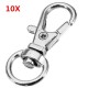 10Pcs 32mm Silver Zinc Alloy Swivel Lobster Claw Clasp with 8.5mm Round Ring